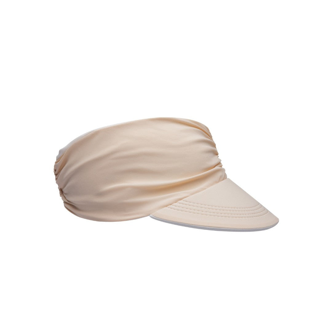 Beige visor cap on a white background