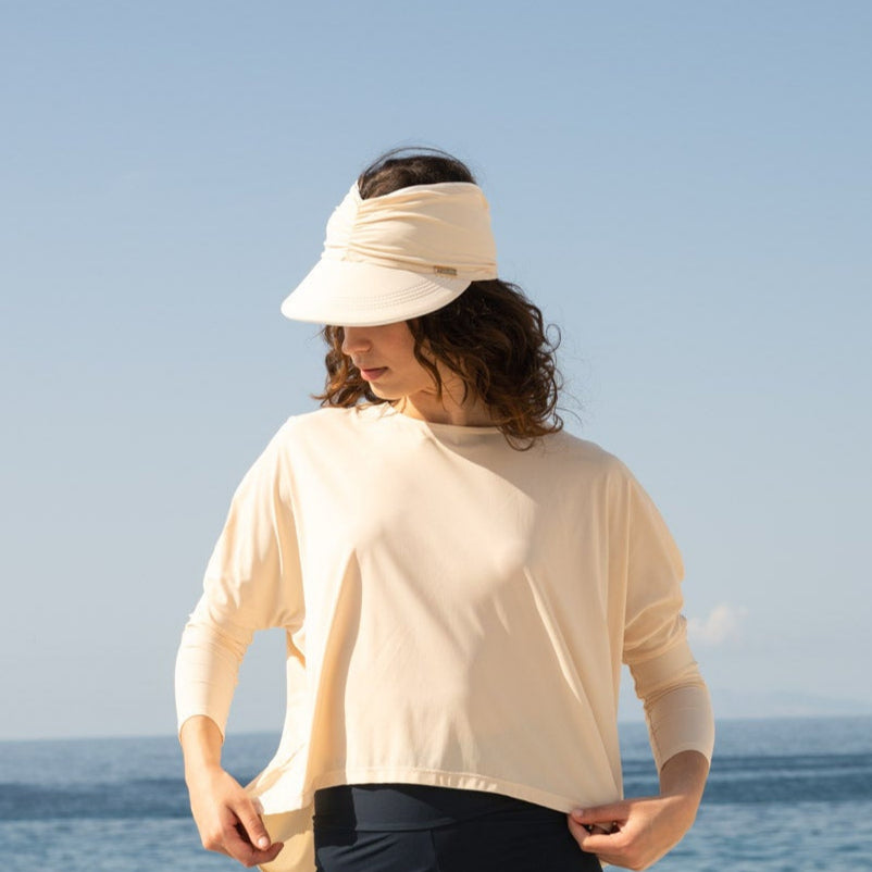 Capri Reversible UV Visor White/Nude