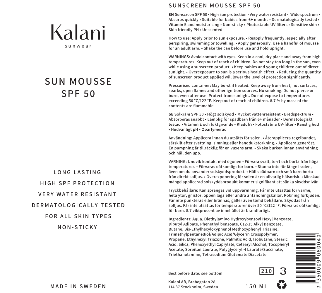 Kalani sunwear Sun Mousse SPF 50