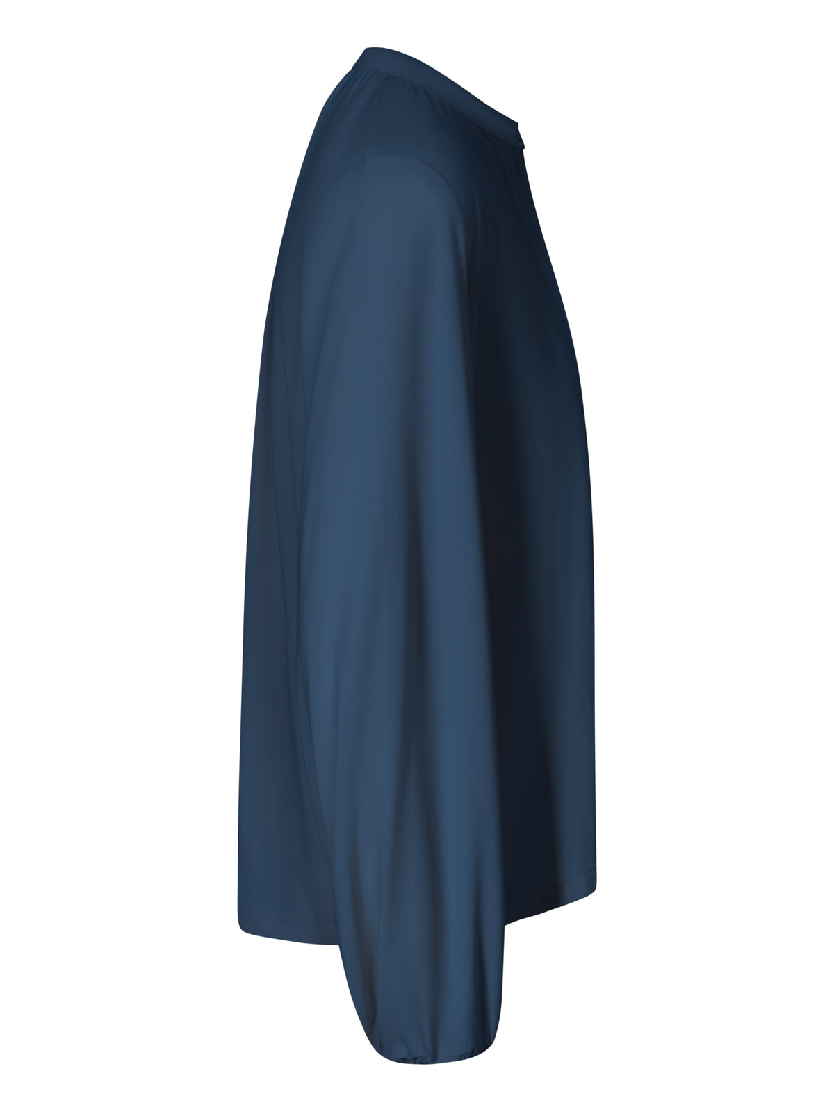 Milano UV blouse navy relaxed fit with hidden buttons side view